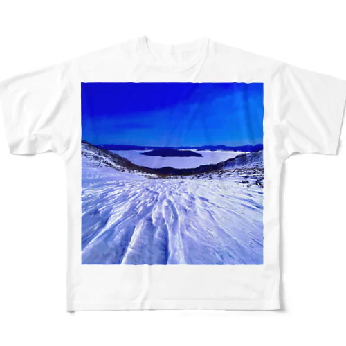 屈斜路湖 フルグラフィックTシャツ