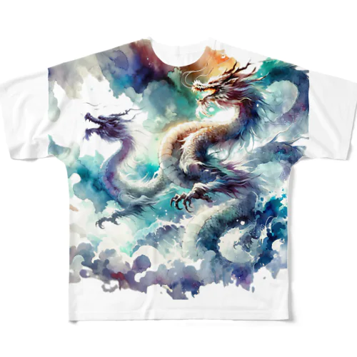 金龍・銀龍 All-Over Print T-Shirt