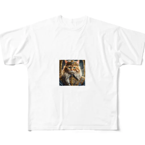 猫王国の王様 フルグラフィックTシャツ