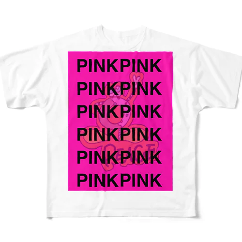 pink フルグラフィックTシャツ