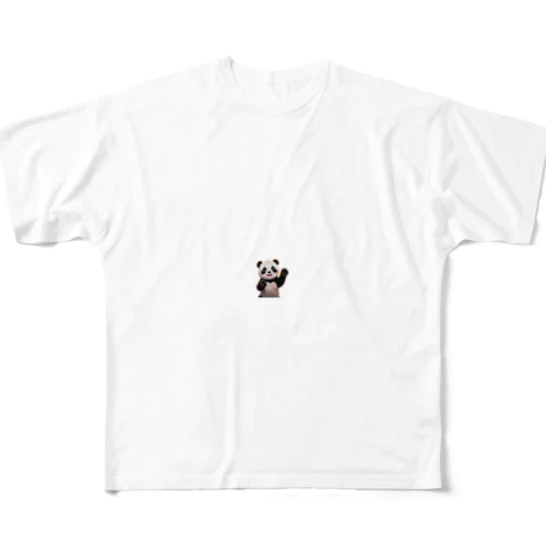 喜んでいるパンダ All-Over Print T-Shirt