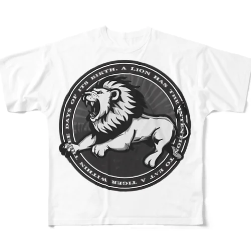 LION IN A CIRCLE フルグラフィックTシャツ