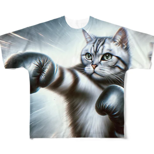 猫パンチャー修行 フルグラフィックTシャツ