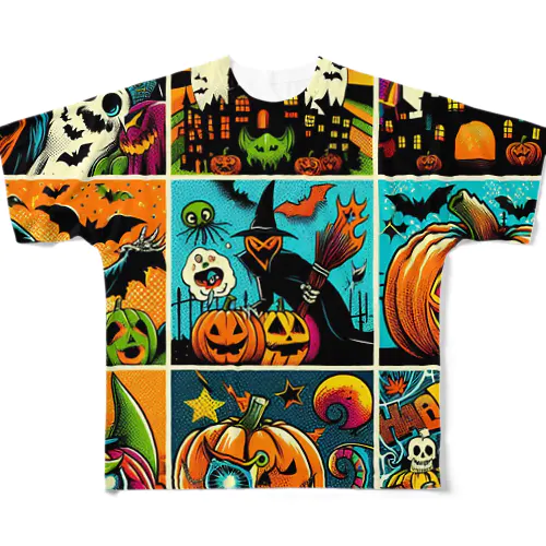 ポップなハロウィン All-Over Print T-Shirt