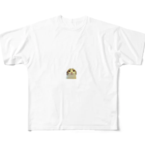 お願い猫 meme All-Over Print T-Shirt