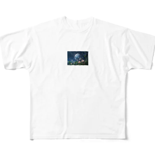 beautiful moon フルグラフィックTシャツ