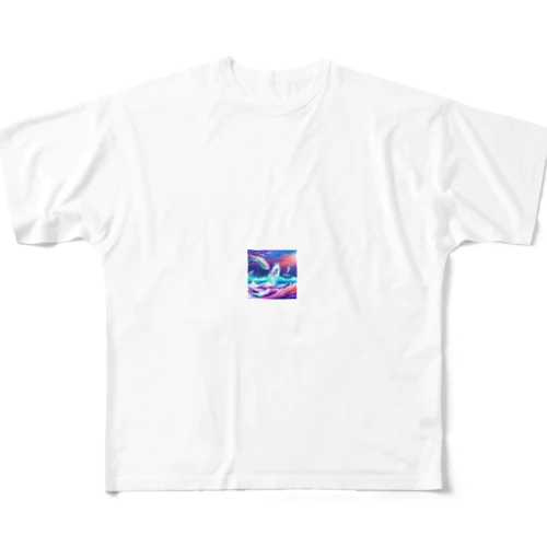 虹をかけるイルカ All-Over Print T-Shirt