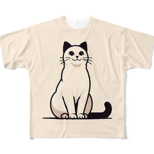 スタンダード猫 フルグラフィックTシャツ