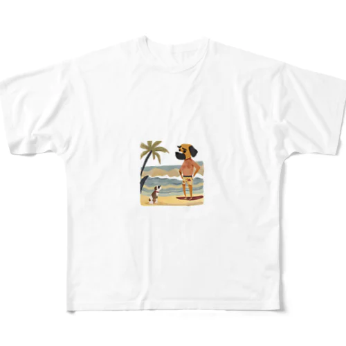 ボクサー犬？サーファー？ All-Over Print T-Shirt