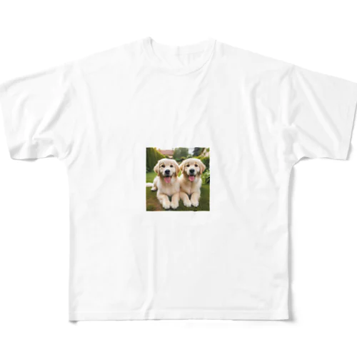 可愛い犬 フルグラフィックTシャツ