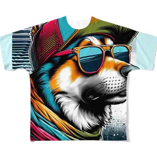 キャップ犬15 フルグラフィックTシャツ