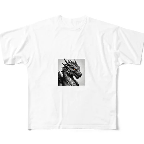 ドラゴン　鉛筆画20 All-Over Print T-Shirt