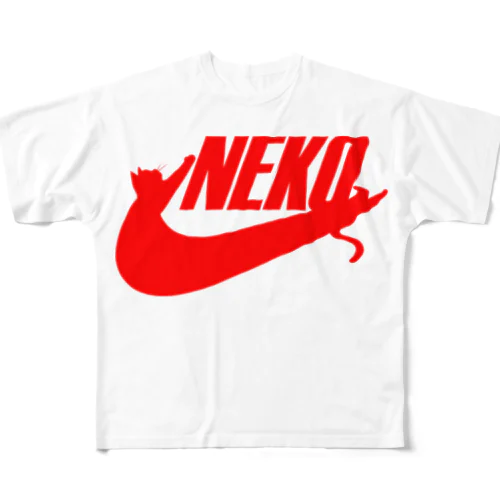NEKO（赤） All-Over Print T-Shirt