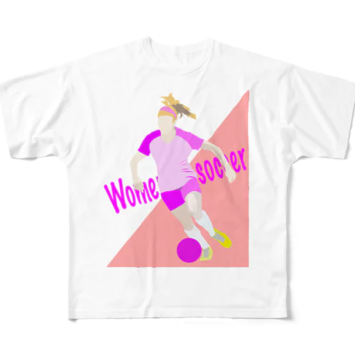 women’s soccer スターフォワード All-Over Print T-Shirt