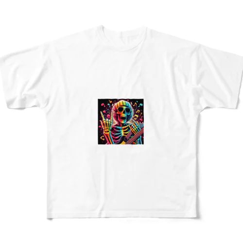 ロック髑髏 All-Over Print T-Shirt