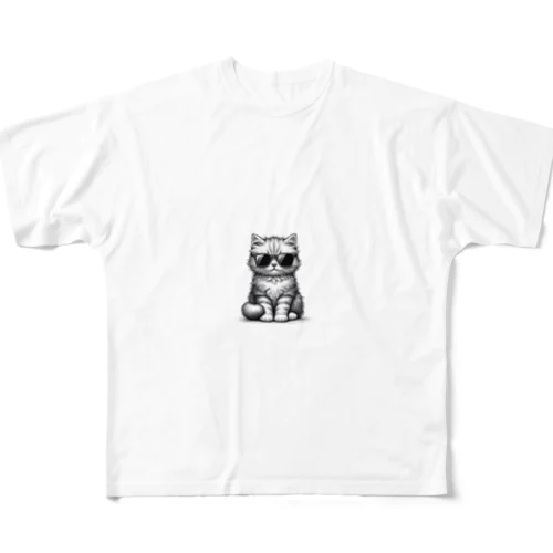 サングラス猫 All-Over Print T-Shirt