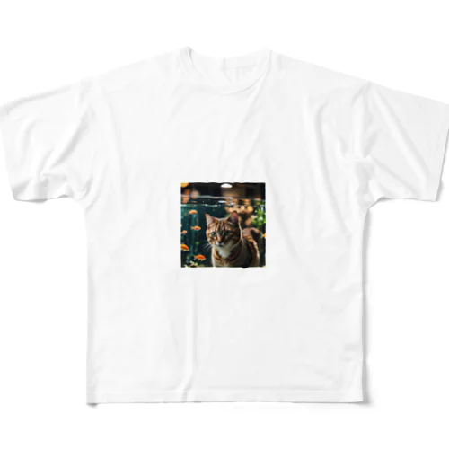 水槽と猫 All-Over Print T-Shirt
