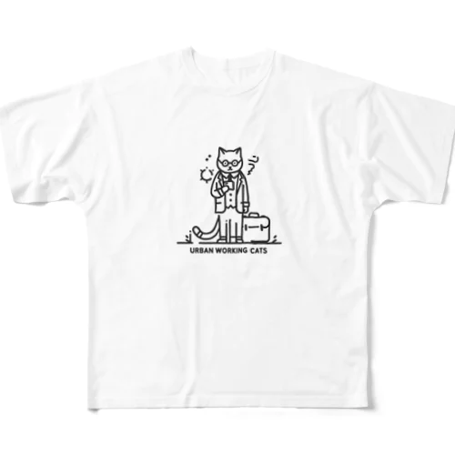 都会で働く猫 All-Over Print T-Shirt