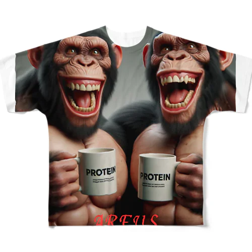 AREUS× CHIMPANZEE#3 All-Over Print T-Shirt