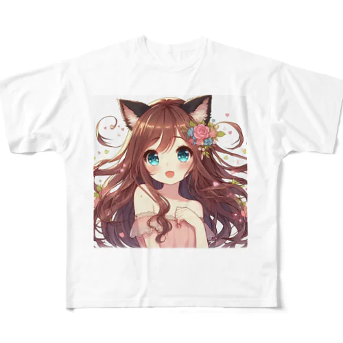 ねこニコばん フルグラフィックTシャツ