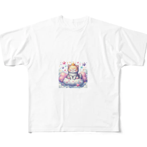 猫 フルグラフィックTシャツ