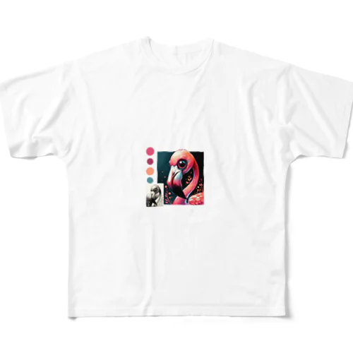 不気味で可愛いフラミンゴ001 All-Over Print T-Shirt