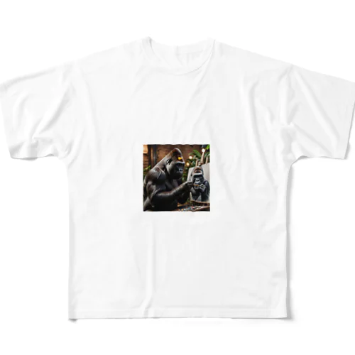 絵画人、ゴリラ All-Over Print T-Shirt