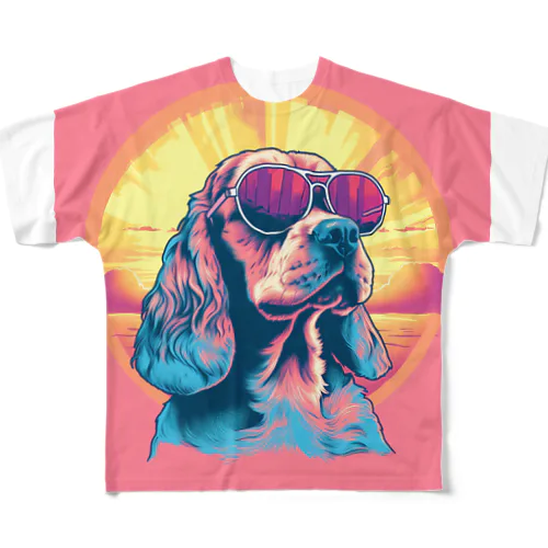 cocker sunset All-Over Print T-Shirt