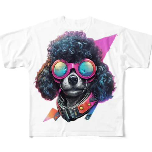 cool poodle B フルグラフィックTシャツ