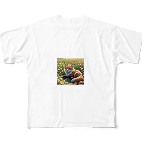 sleep　fox All-Over Print T-Shirt