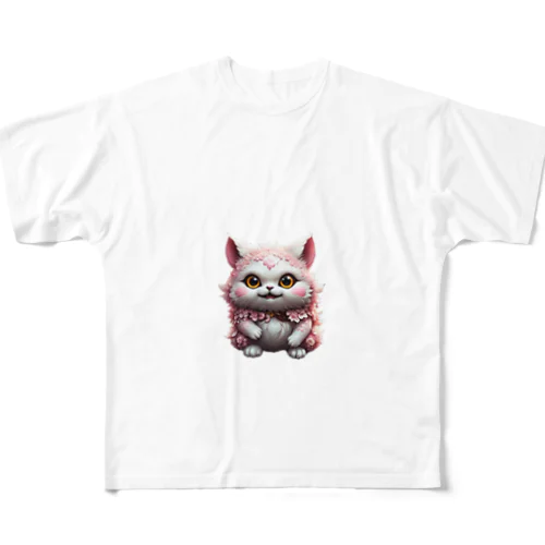 桜妖怪　ゴウカクニャ フルグラフィックTシャツ