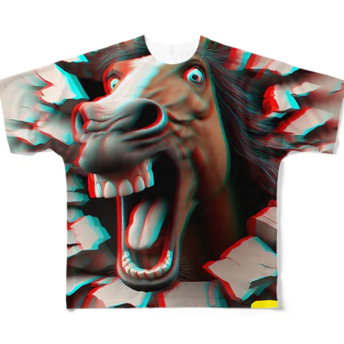 AREUS×3D Horse All-Over Print T-Shirt