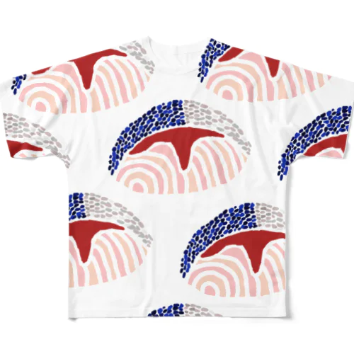 魚群（ブリの切り身） All-Over Print T-Shirt