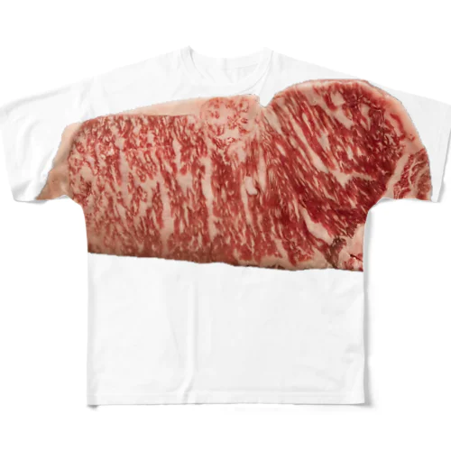 ステーキ派！ All-Over Print T-Shirt