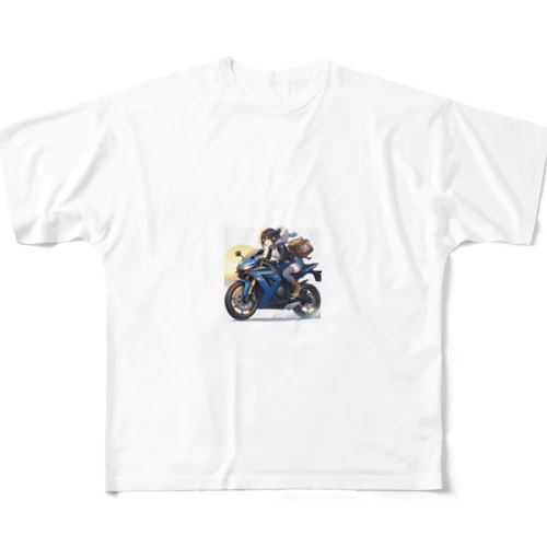 バイク女子 All-Over Print T-Shirt