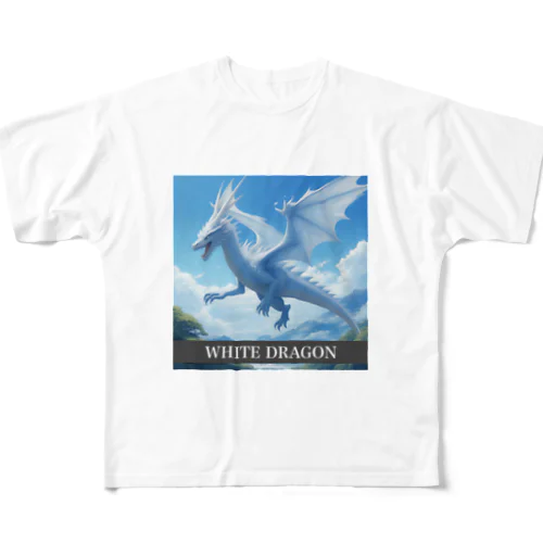 龍  WHITE DRAGON All-Over Print T-Shirt