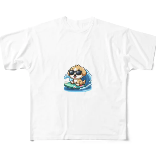 ふてくされワン フルグラフィックTシャツ