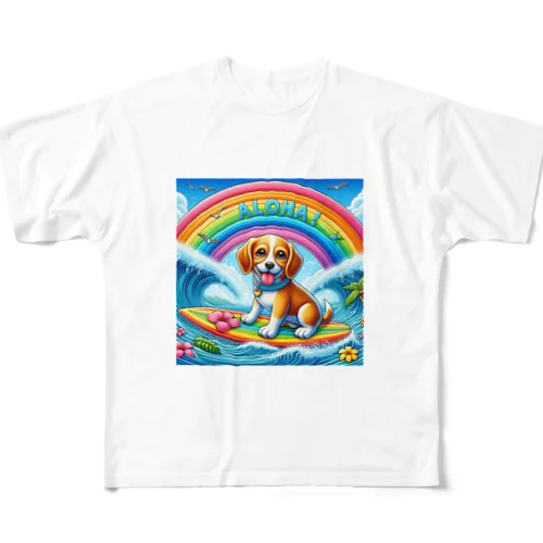 アロハワンコ All-Over Print T-Shirt