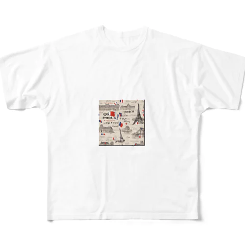 フランスアンティーク All-Over Print T-Shirt