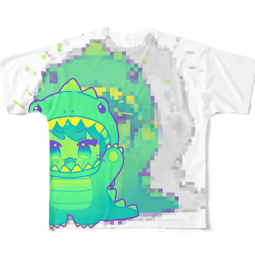 ブルーグリーンサイバー翡翠サウルスGAO！ All-Over Print T-Shirt