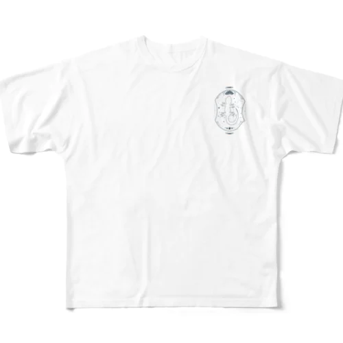 幻想的なトカゲ～blue line Ver.～ フルグラフィックTシャツ