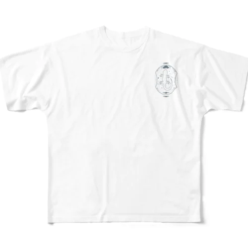 幻想的なトカゲ～blue line Ver.～ All-Over Print T-Shirt