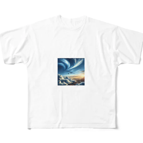 大空を舞え！ フルグラフィックTシャツ