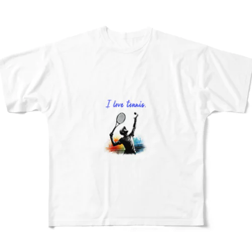 I love tennis.（その２） All-Over Print T-Shirt