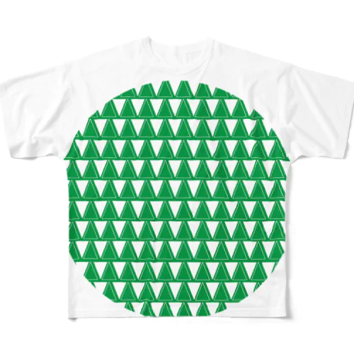 triangle SOURIRE ロゴ green ▽▲ All-Over Print T-Shirt