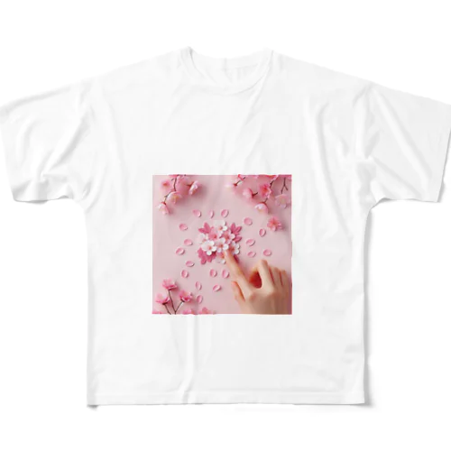 さくらの花びらで遊ぼう♪ フルグラフィックTシャツ