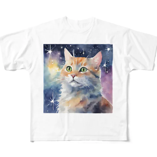 宇宙猫 フルグラフィックTシャツ