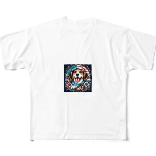 アメリカンな犬 All-Over Print T-Shirt