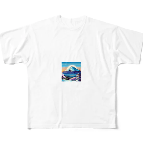 富士山（pixel art） All-Over Print T-Shirt