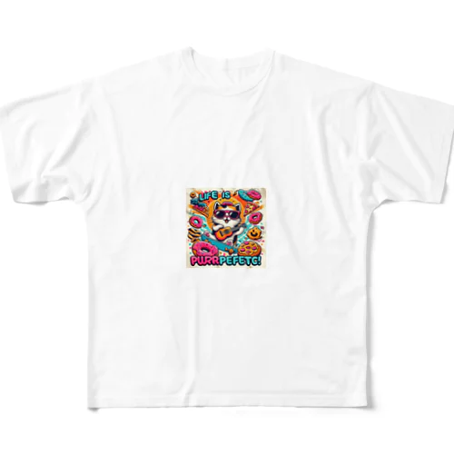 スナフキ猫くん All-Over Print T-Shirt